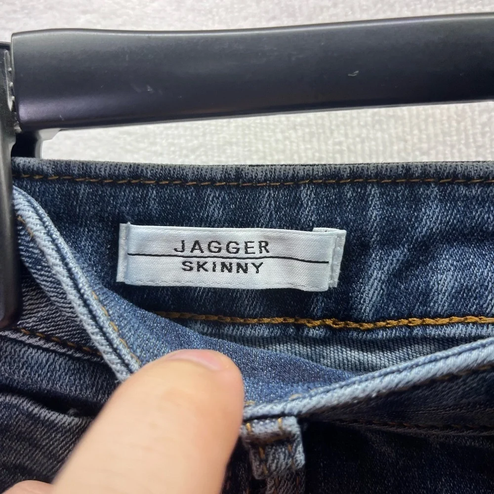 Vigoss Distressed Jagger Skinny Jeans‎ Womens 26 Waist Blue Denim Stretch 2480